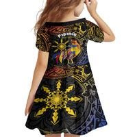 Philippines Sarimanok Family Matching Off Shoulder Maxi Dress and Hawaiian Shirt Papanok Legendary Bird Okir Polynesian Pattern LT14 - Polynesian Pride