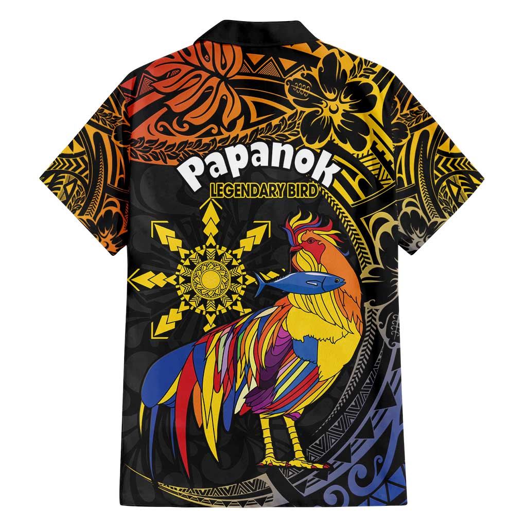 Philippines Sarimanok Family Matching Off Shoulder Short Dress and Hawaiian Shirt Papanok Legendary Bird Okir Polynesian Pattern LT14 - Polynesian Pride