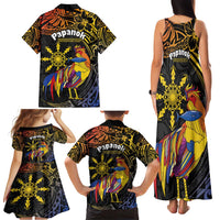 Philippines Sarimanok Family Matching Tank Maxi Dress and Hawaiian Shirt Papanok Legendary Bird Okir Polynesian Pattern LT14 - Polynesian Pride