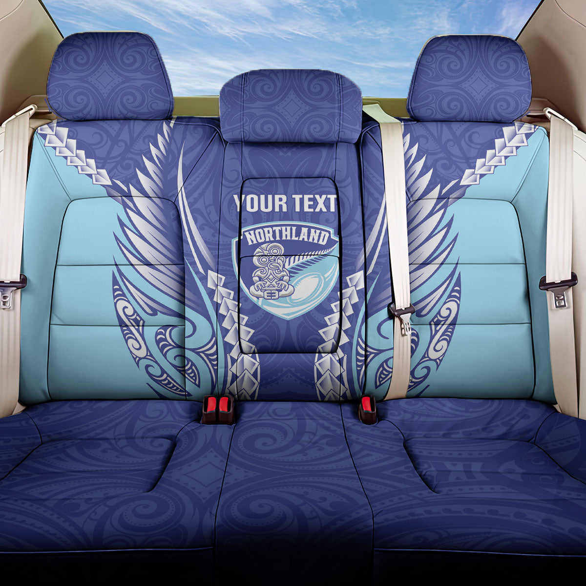 Northland 2026 Rugby Custom Back Car Seat Cover NZ Maori Silver Fern