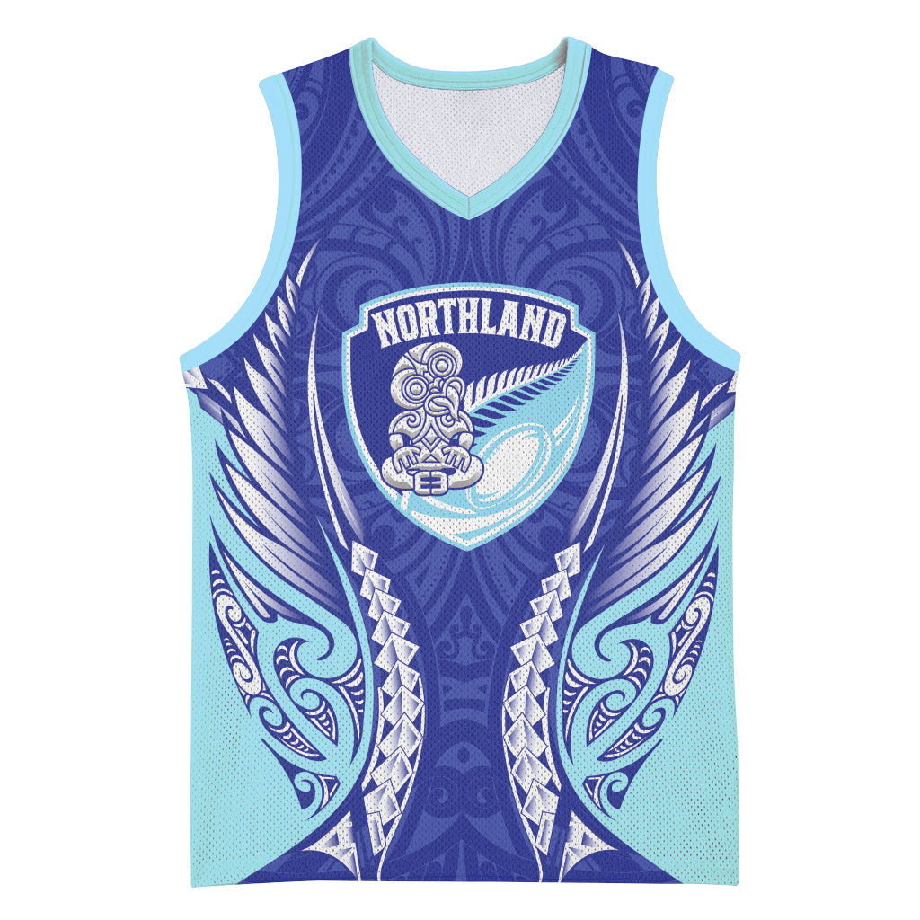 Northland 2026 Rugby Custom Basketball Jersey NZ Maori Silver Fern LT14 Unisex Blue - Polynesian Pride