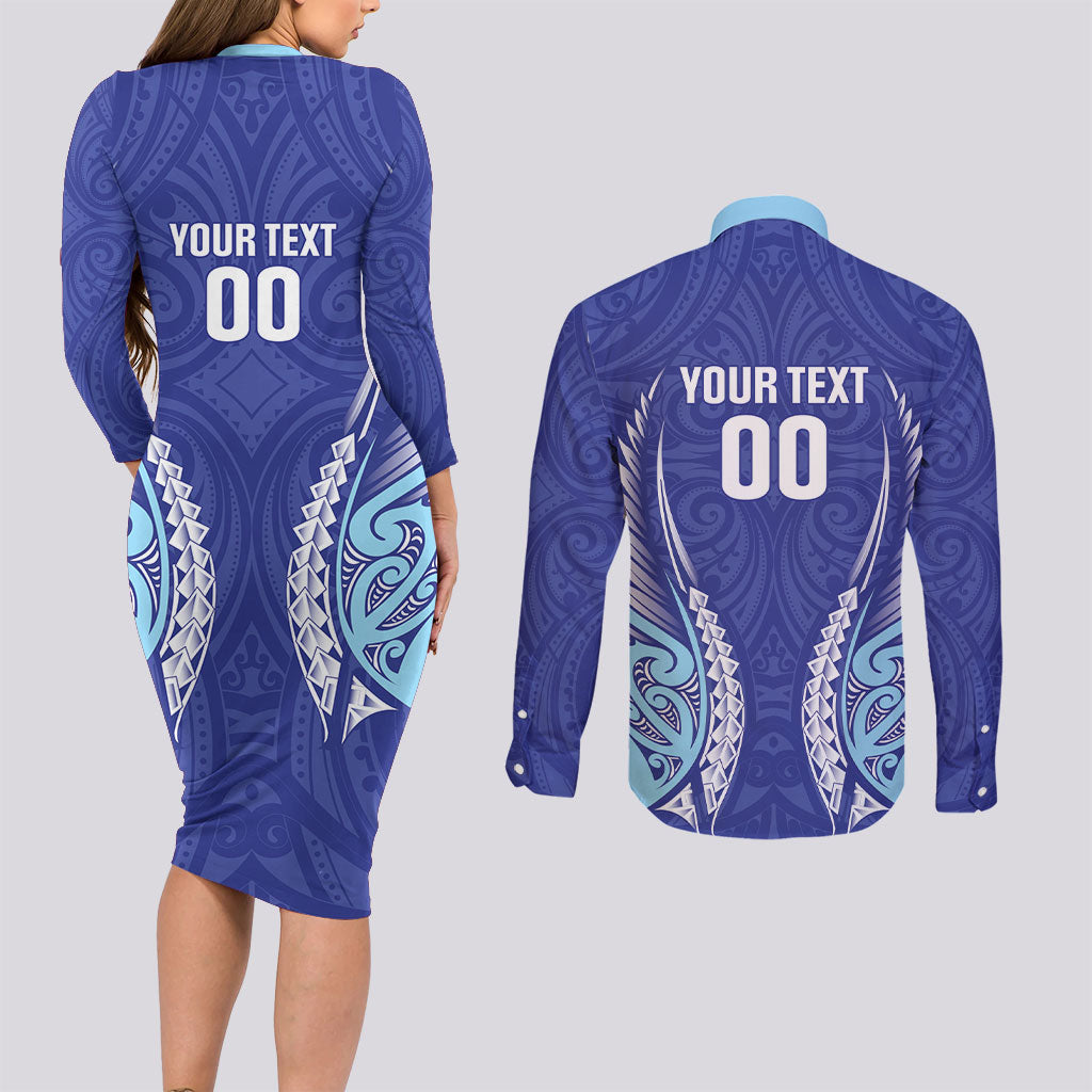 Northland 2026 Rugby Custom Couples Matching Long Sleeve Bodycon Dress and Long Sleeve Button Shirt NZ Maori Silver Fern LT14 - Polynesian Pride