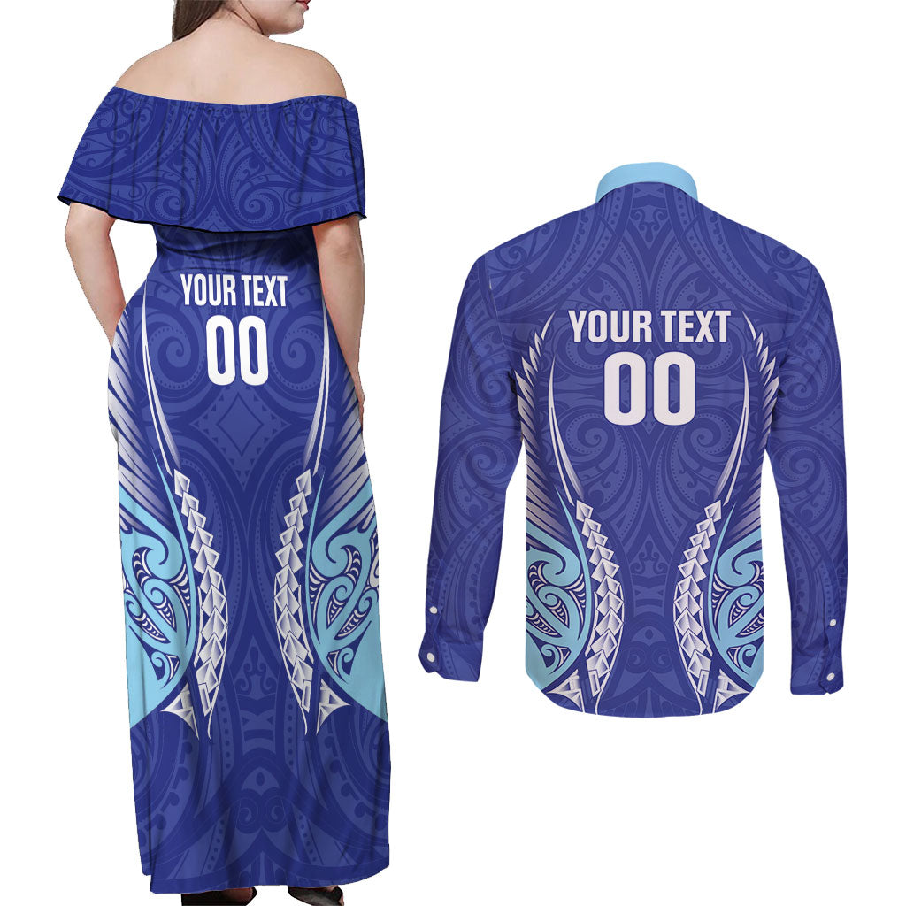 Northland 2026 Rugby Custom Couples Matching Off Shoulder Maxi Dress and Long Sleeve Button Shirt NZ Maori Silver Fern