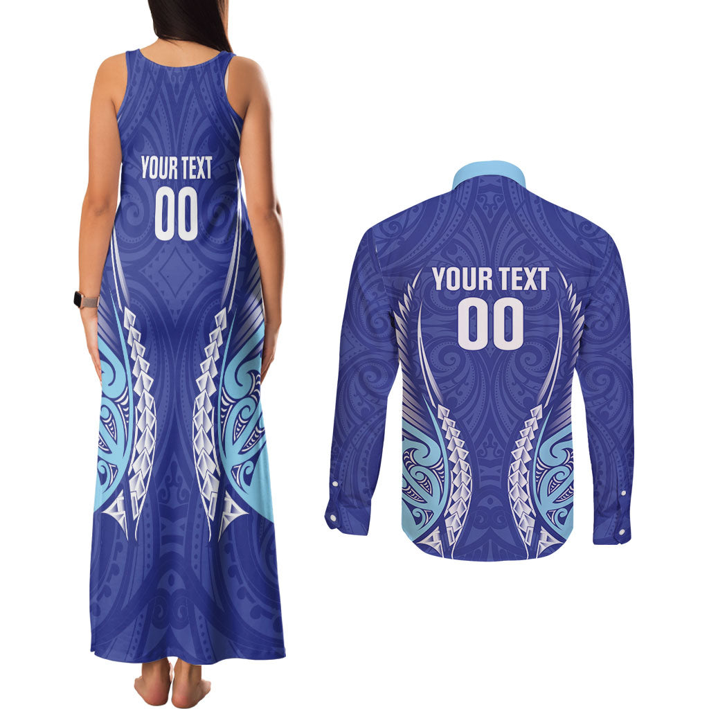 Northland 2026 Rugby Custom Couples Matching Tank Maxi Dress and Long Sleeve Button Shirt NZ Maori Silver Fern LT14 - Polynesian Pride