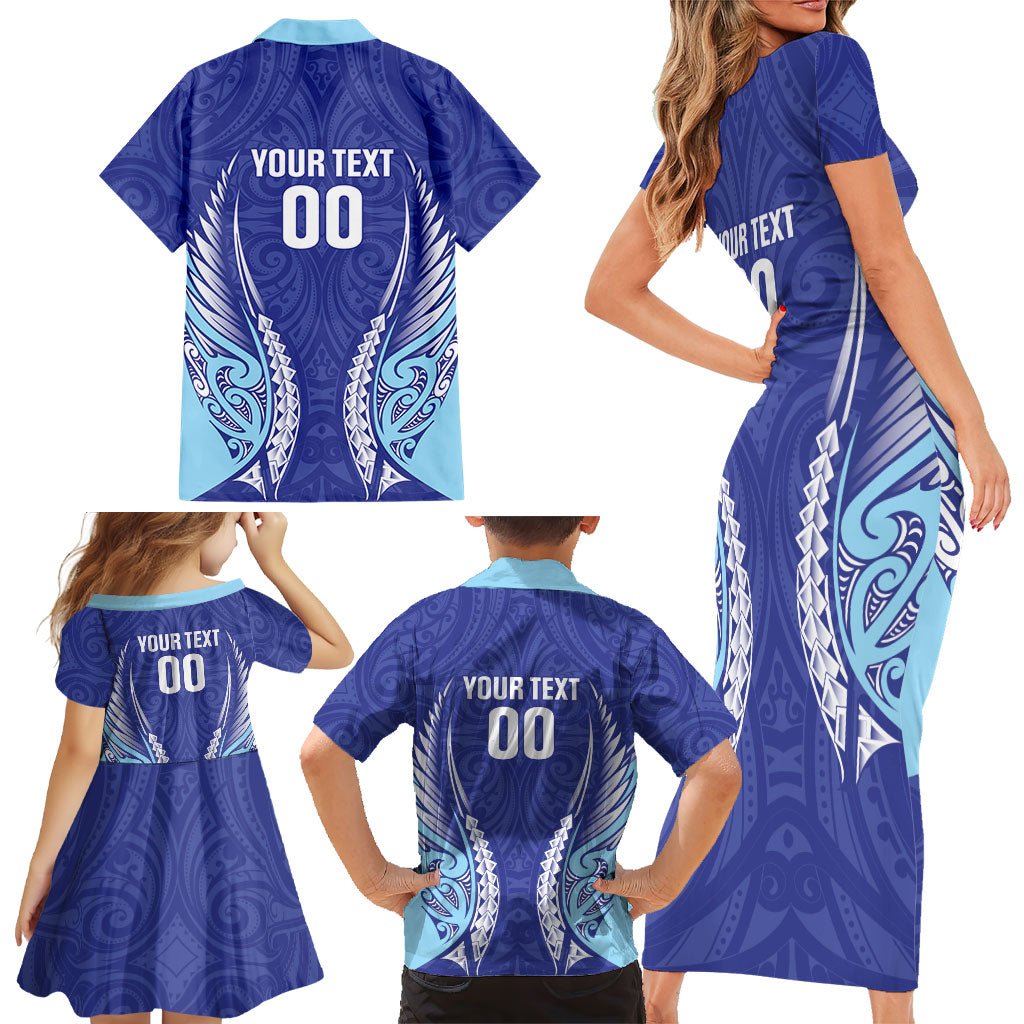 Northland 2026 Rugby Custom Family Matching Short Sleeve Bodycon Dress and Hawaiian Shirt NZ Maori Silver Fern LT14 - Polynesian Pride
