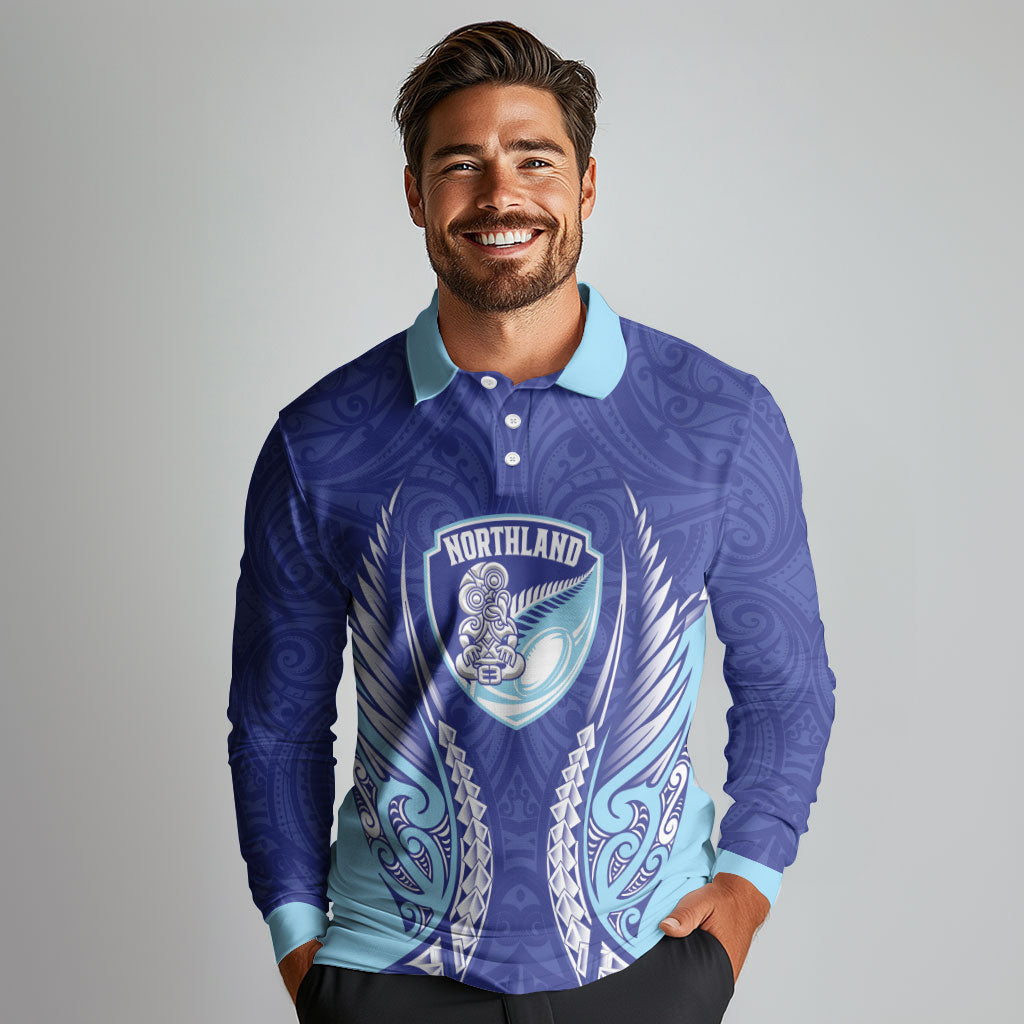 Northland 2026 Rugby Custom Long Sleeve Polo Shirt NZ Maori Silver Fern