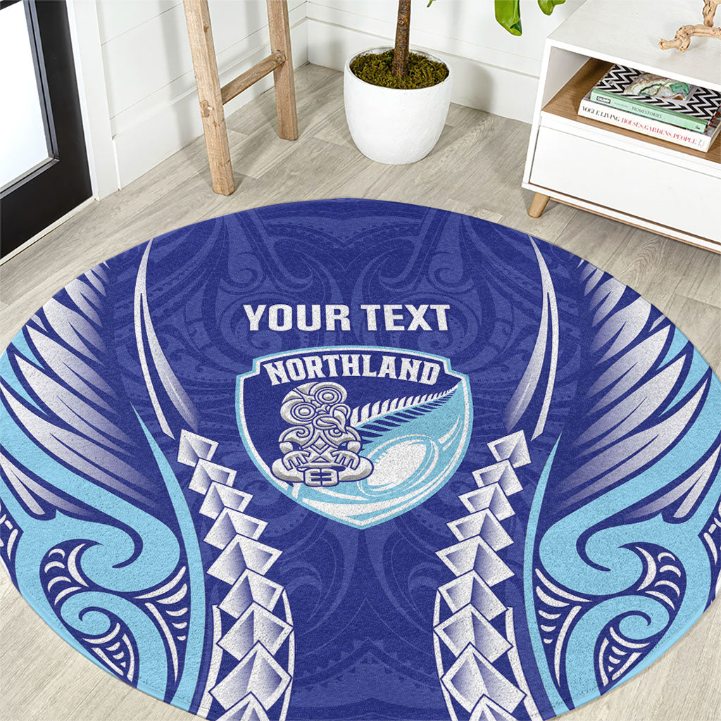 Northland 2026 Rugby Custom Round Carpet NZ Maori Silver Fern LT14 Blue - Polynesian Pride