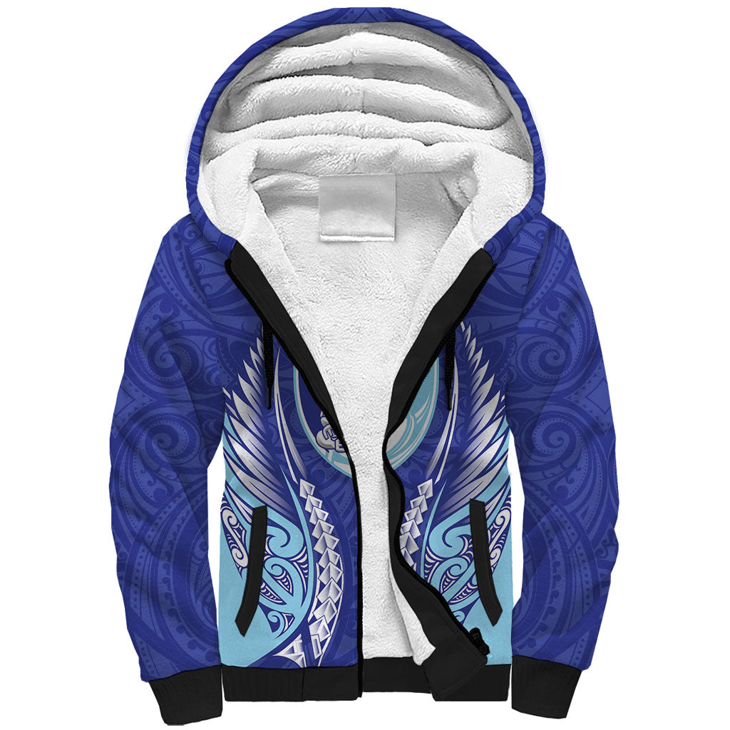 Northland 2026 Rugby Custom Sherpa Hoodie NZ Maori Silver Fern LT14 Unisex Blue - Polynesian Pride