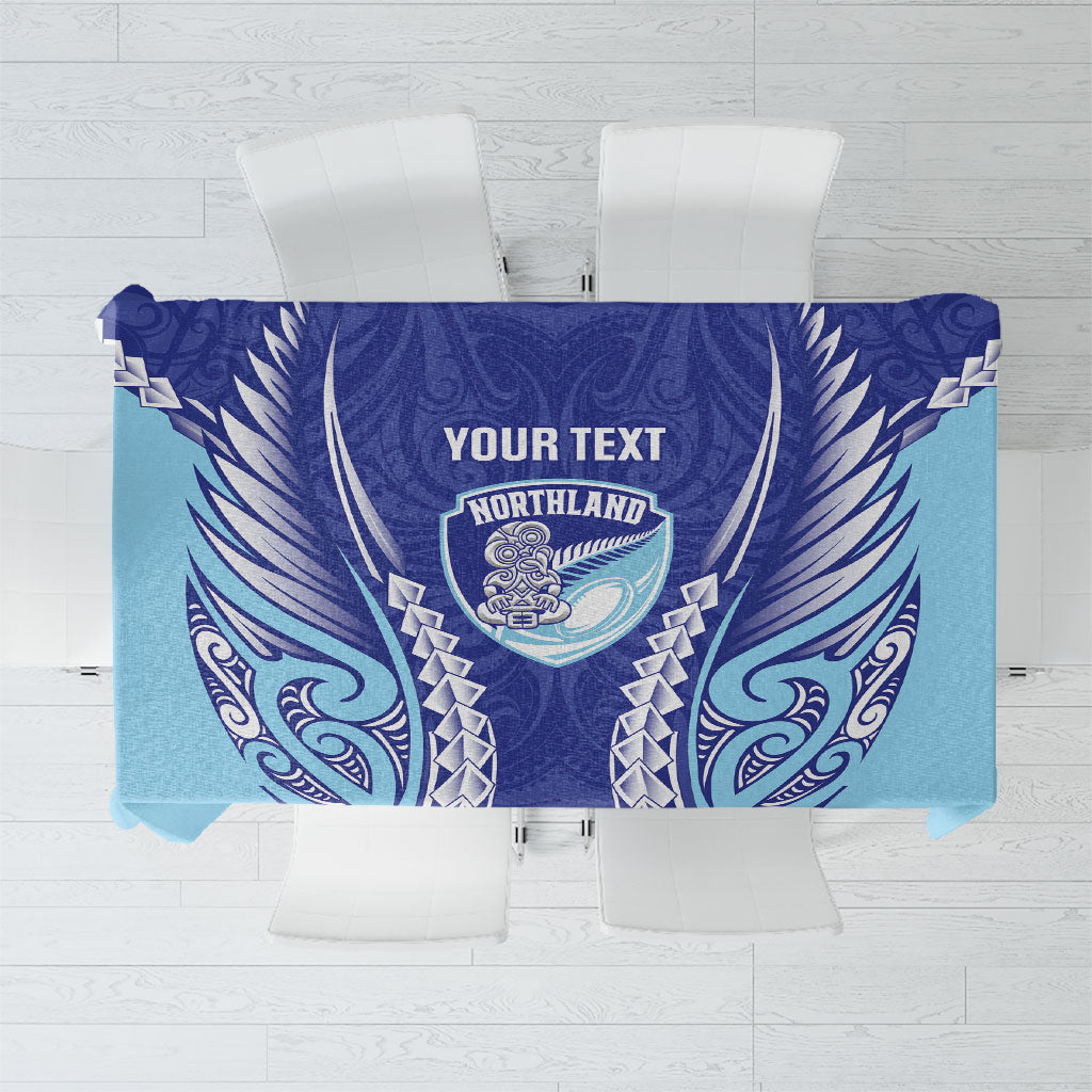 Northland 2026 Rugby Custom Tablecloth NZ Maori Silver Fern LT14 Blue - Polynesian Pride