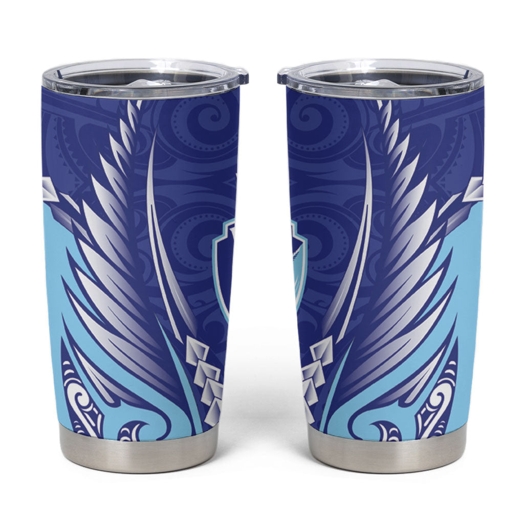 Northland 2026 Rugby Custom Tumbler Cup NZ Maori Silver Fern LT14 Blue - Polynesian Pride