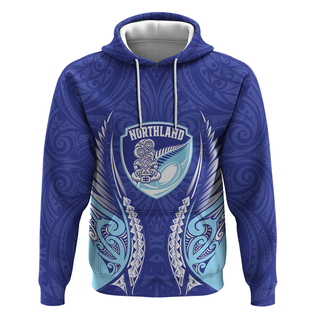 Northland 2026 Rugby Custom Zip Hoodie NZ Maori Silver Fern LT14 Pullover Hoodie Blue - Polynesian Pride