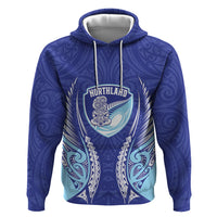 Northland 2026 Rugby Custom Zip Hoodie NZ Maori Silver Fern LT14 Pullover Hoodie Blue - Polynesian Pride