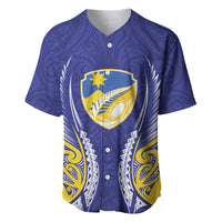 Otago 2026 Rugby Custom Baseball Jersey NZ Maori Silver Fern LT14 Blue - Polynesian Pride