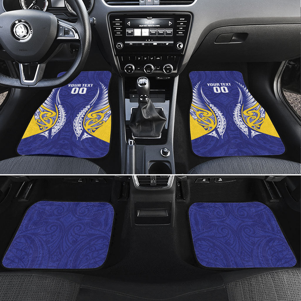 Otago 2026 Rugby Custom Car Mats NZ Maori Silver Fern LT14 Set 4pcs Blue - Polynesian Pride