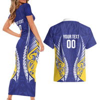 Otago 2026 Rugby Custom Couples Matching Short Sleeve Bodycon Dress and Hawaiian Shirt NZ Maori Silver Fern LT14 - Polynesian Pride