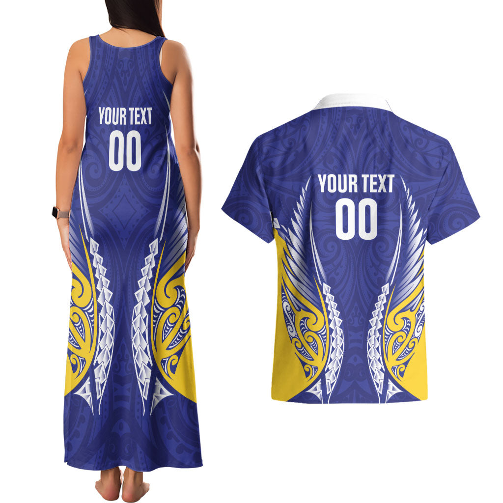 Otago 2026 Rugby Custom Couples Matching Tank Maxi Dress and Hawaiian Shirt NZ Maori Silver Fern LT14 - Polynesian Pride