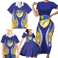 Otago 2026 Rugby Custom Family Matching Short Sleeve Bodycon Dress and Hawaiian Shirt NZ Maori Silver Fern LT14 - Polynesian Pride