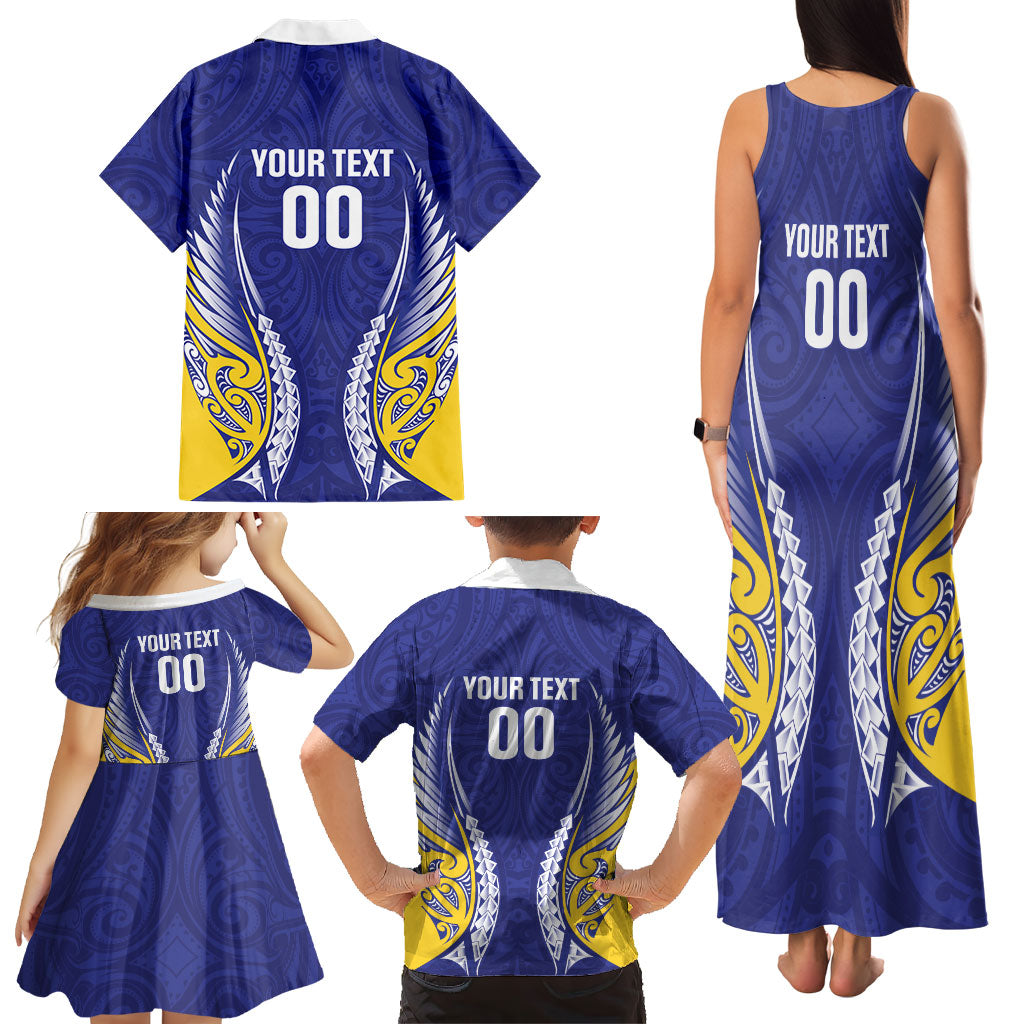 Otago 2026 Rugby Custom Family Matching Tank Maxi Dress and Hawaiian Shirt NZ Maori Silver Fern LT14 - Polynesian Pride