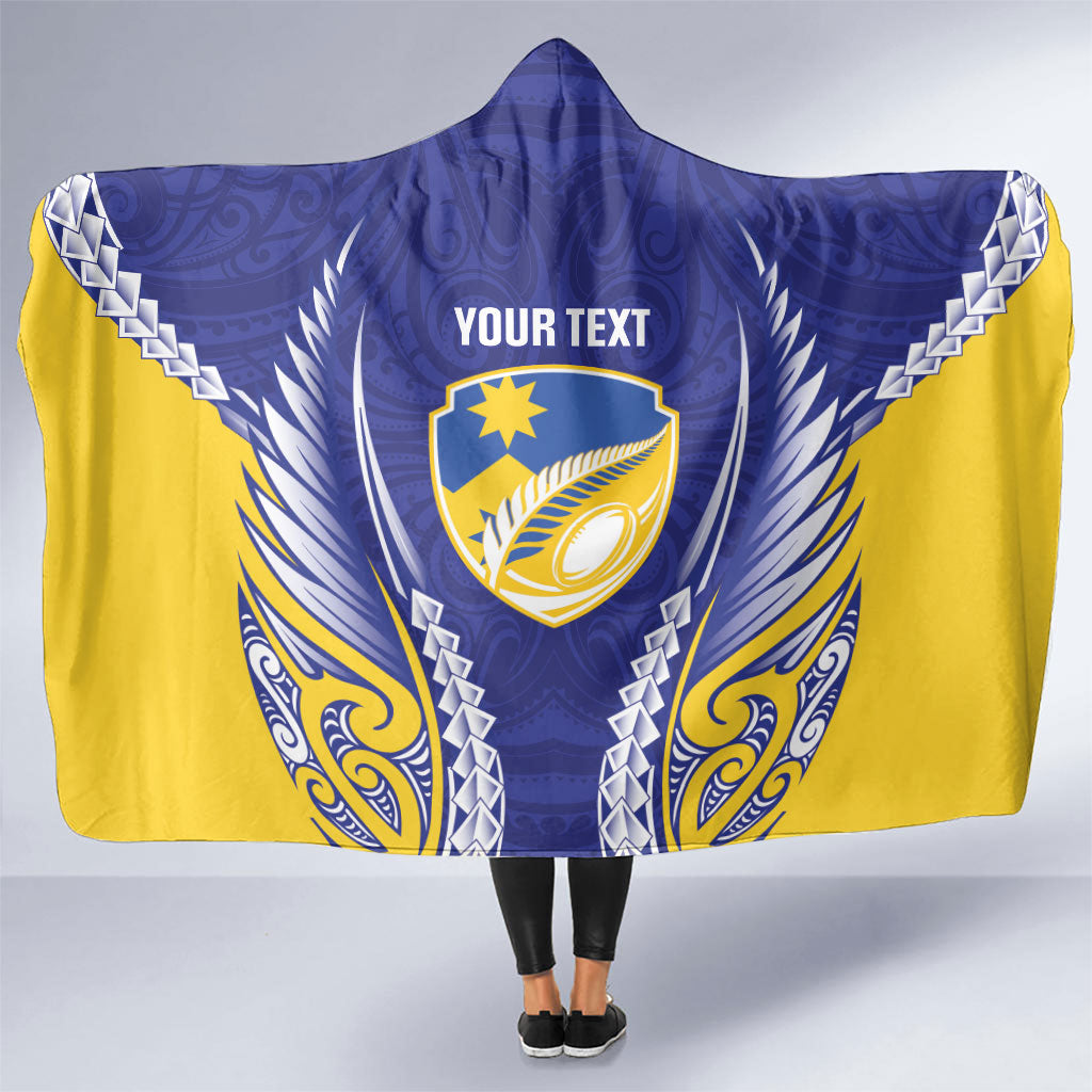 Otago 2026 Rugby Custom Hooded Blanket NZ Maori Silver Fern LT14 One Size Blue - Polynesian Pride