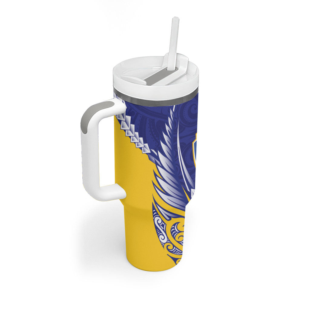 Otago 2026 Rugby Custom Tumbler With Handle NZ Maori Silver Fern LT14 - Polynesian Pride