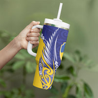 Otago 2026 Rugby Custom Tumbler With Handle NZ Maori Silver Fern LT14 - Polynesian Pride