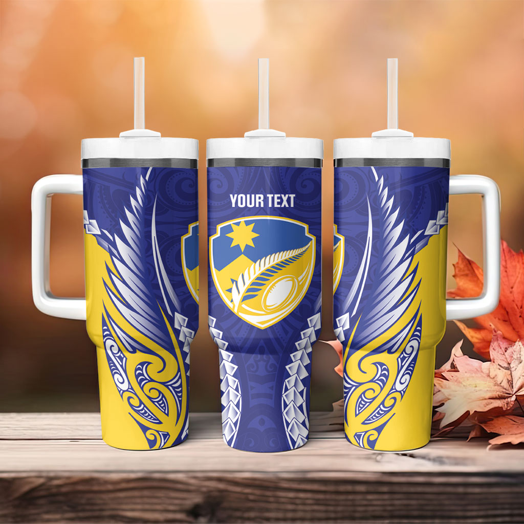 Otago 2026 Rugby Custom Tumbler With Handle NZ Maori Silver Fern LT14 - Polynesian Pride