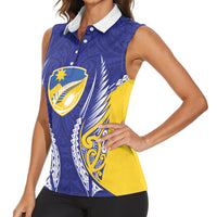 Otago 2026 Rugby Custom Women Sleeveless Polo Shirt NZ Maori Silver Fern
