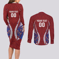 Southland 2026 Rugby Custom Couples Matching Long Sleeve Bodycon Dress and Long Sleeve Button Shirt NZ Maori Silver Fern LT14 - Polynesian Pride