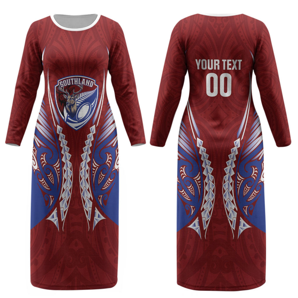 Southland 2026 Rugby Custom Couples Matching Long Sleeve Bodycon Dress and Long Sleeve Button Shirt NZ Maori Silver Fern LT14 - Polynesian Pride