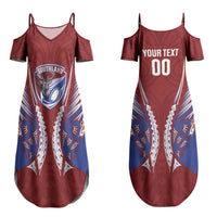 Southland 2026 Rugby Custom Couples Matching Summer Maxi Dress and Long Sleeve Button Shirt NZ Maori Silver Fern LT14 - Polynesian Pride