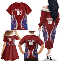 Southland 2026 Rugby Custom Family Matching Off The Shoulder Long Sleeve Dress and Hawaiian Shirt NZ Maori Silver Fern LT14 - Polynesian Pride