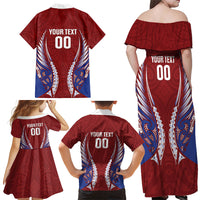 Southland 2026 Rugby Custom Family Matching Off Shoulder Maxi Dress and Hawaiian Shirt NZ Maori Silver Fern LT14 - Polynesian Pride