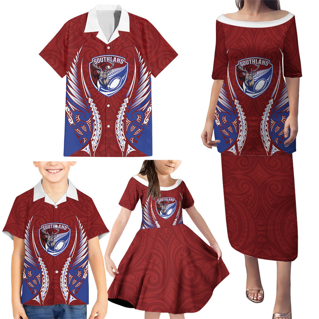 Southland 2026 Rugby Custom Family Matching Puletasi and Hawaiian Shirt NZ Maori Silver Fern LT14 - Polynesian Pride