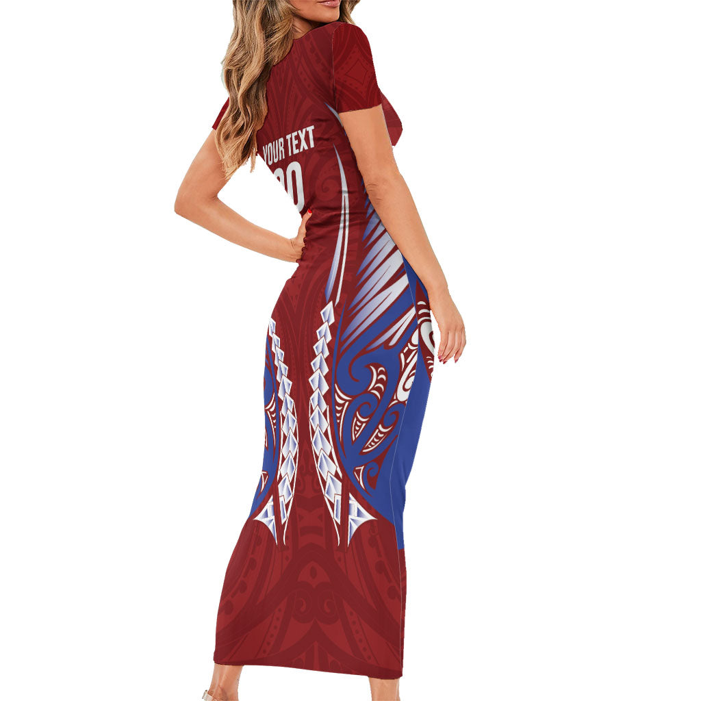 Southland 2026 Rugby Custom Family Matching Short Sleeve Bodycon Dress and Hawaiian Shirt NZ Maori Silver Fern LT14 - Polynesian Pride