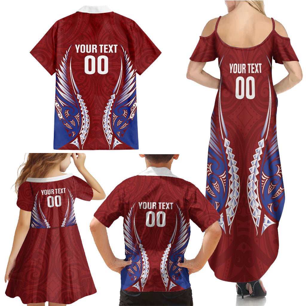 Southland 2026 Rugby Custom Family Matching Summer Maxi Dress and Hawaiian Shirt NZ Maori Silver Fern LT14 - Polynesian Pride