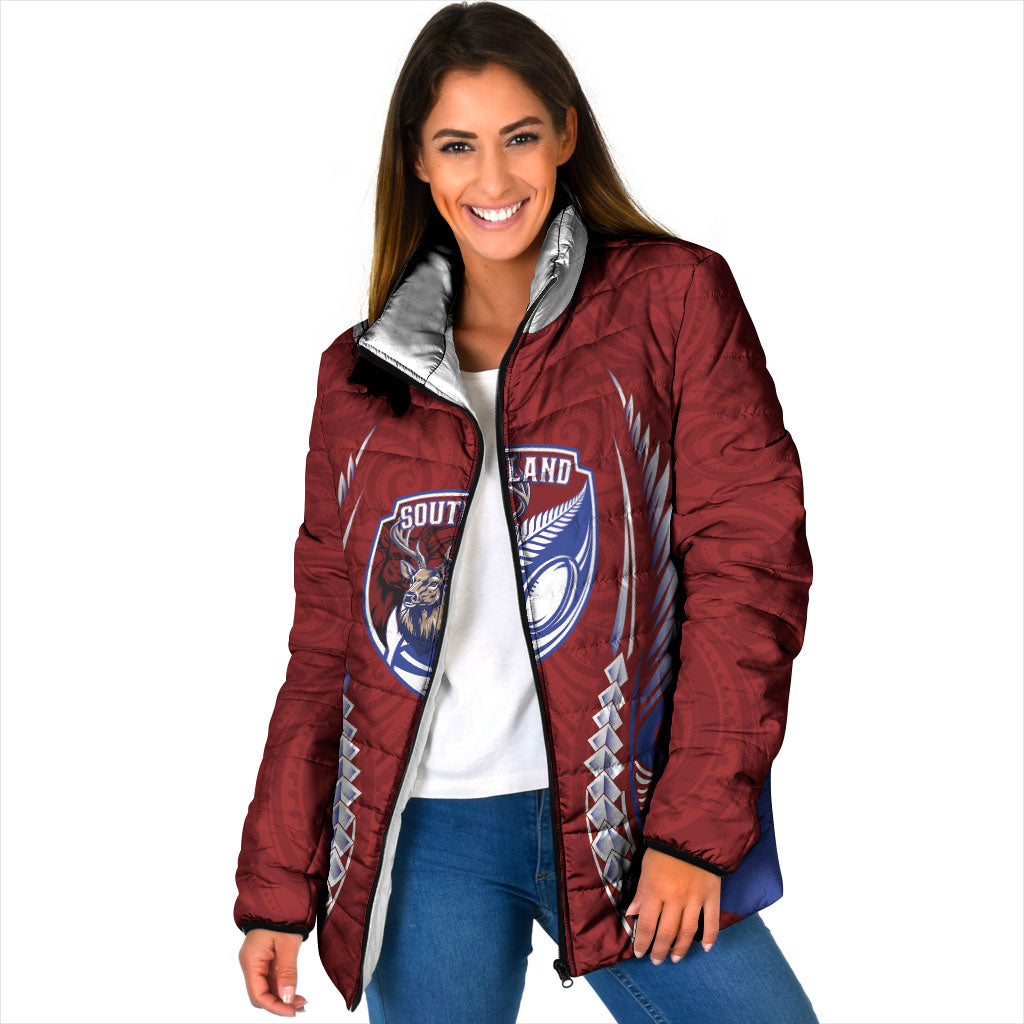 Southland 2026 Rugby Custom Padded Jacket NZ Maori Silver Fern