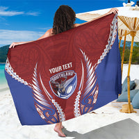 Southland 2026 Rugby Custom Sarong NZ Maori Silver Fern LT14 One Size 44 x 66 inches Maroon - Polynesian Pride