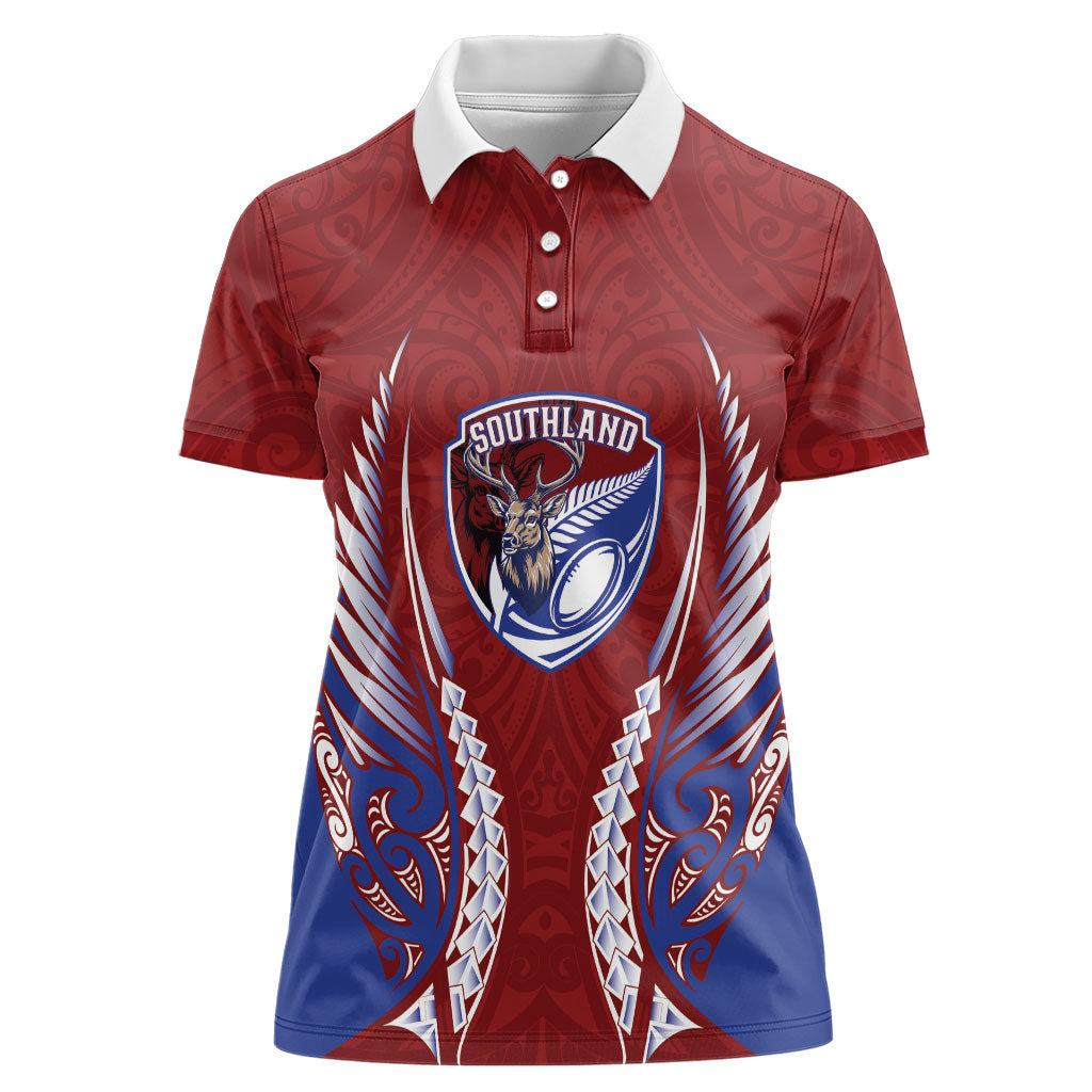 Southland 2026 Rugby Custom Women Polo Shirt NZ Maori Silver Fern