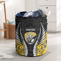 Taranaki 2026 Rugby Custom Laundry Basket NZ Maori Silver Fern LT14 Black - Polynesian Pride