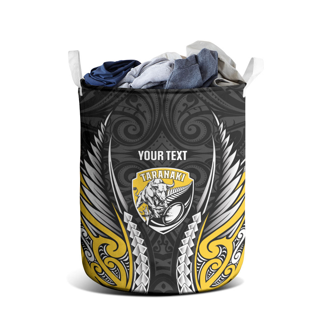 Taranaki 2026 Rugby Custom Laundry Basket NZ Maori Silver Fern LT14 - Polynesian Pride