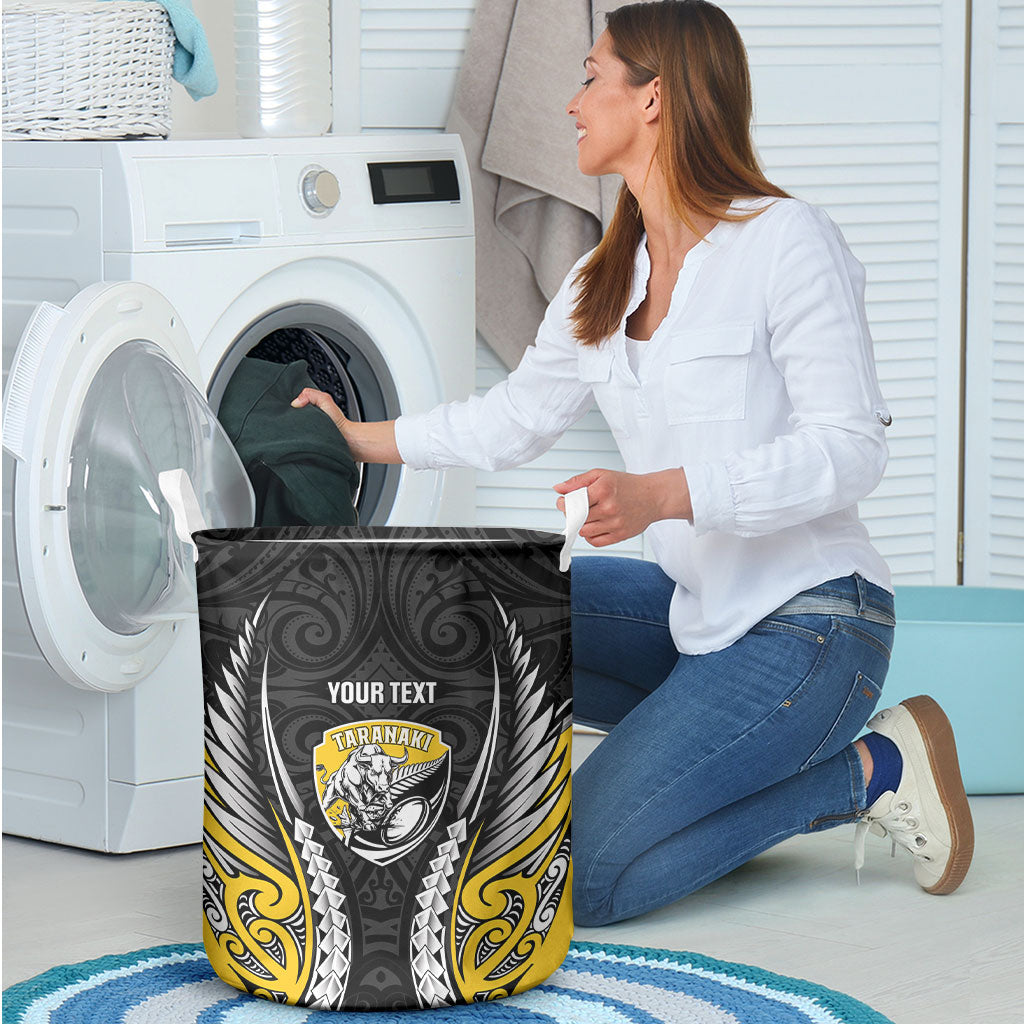 Taranaki 2026 Rugby Custom Laundry Basket NZ Maori Silver Fern LT14 - Polynesian Pride