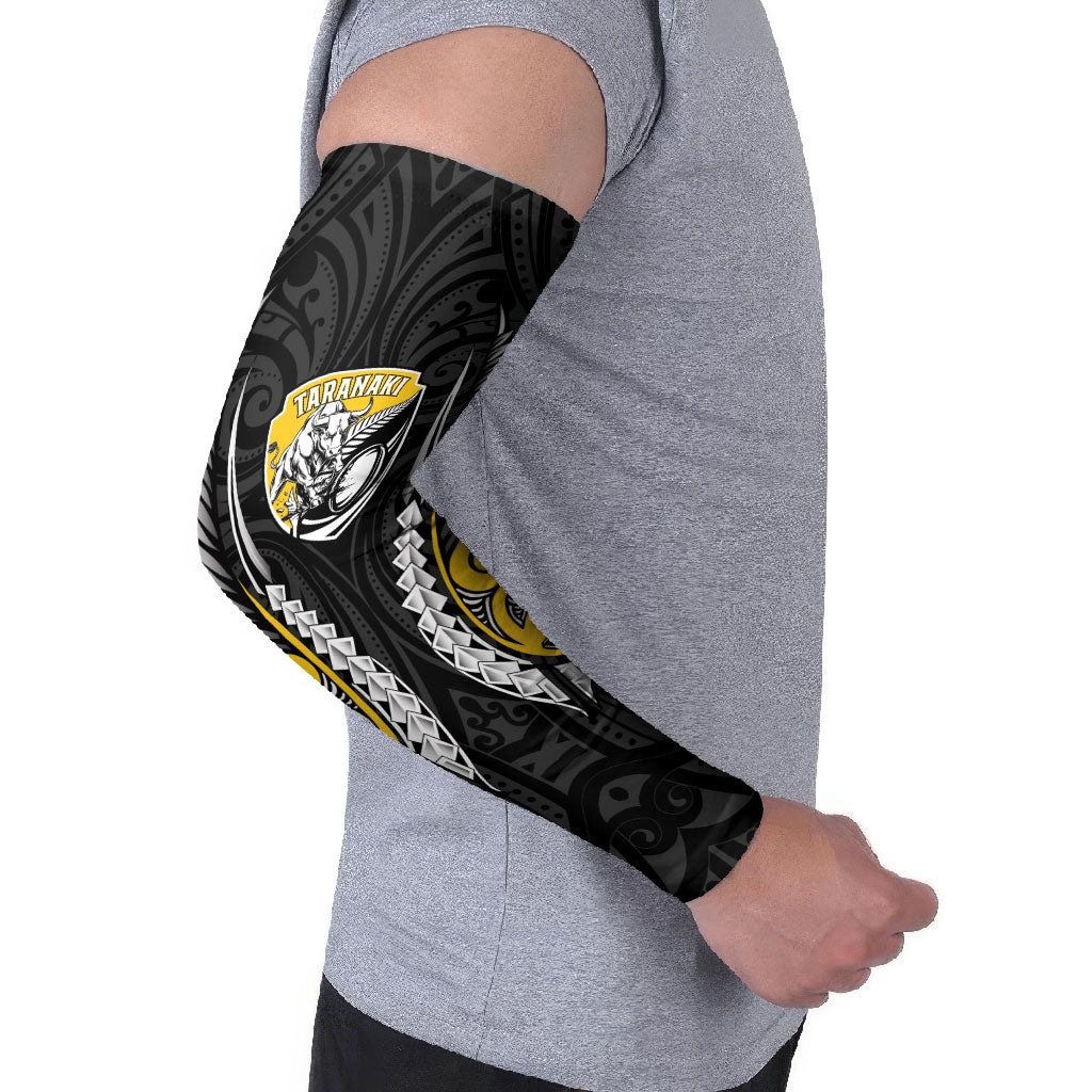 Taranaki 2026 Rugby Custom Arm Sleeves NZ Maori Silver Fern