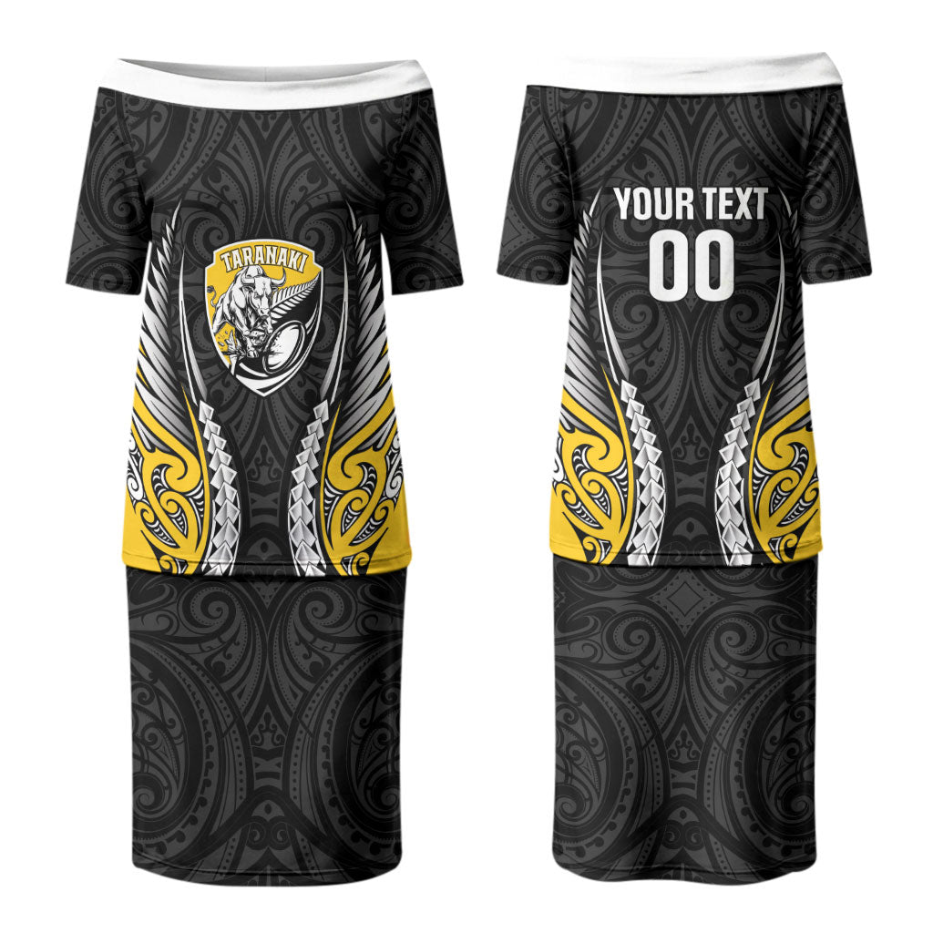 Taranaki 2026 Rugby Custom Couples Matching Puletasi and Hawaiian Shirt NZ Maori Silver Fern LT14 - Polynesian Pride