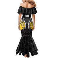 Taranaki 2026 Rugby Custom Family Matching Mermaid Dress and Hawaiian Shirt NZ Maori Silver Fern LT14 - Polynesian Pride