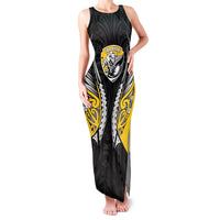 Taranaki 2026 Rugby Custom Family Matching Tank Maxi Dress and Hawaiian Shirt NZ Maori Silver Fern LT14 Mom's Dress Black - Polynesian Pride