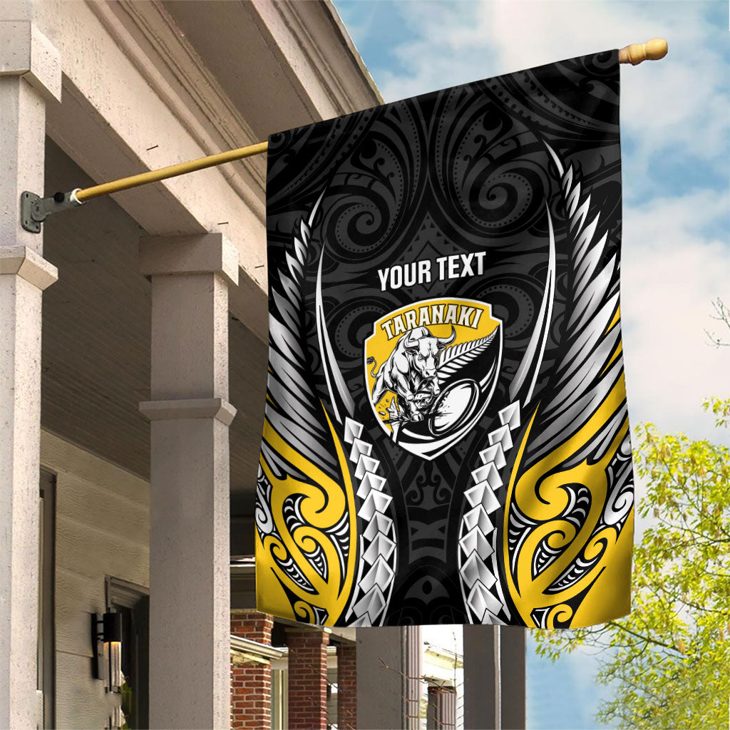 Taranaki 2026 Rugby Custom Garden Flag NZ Maori Silver Fern LT14 House Flag Black - Polynesian Pride