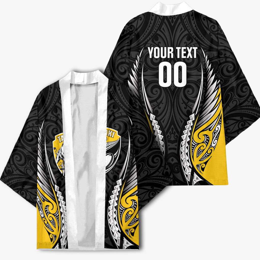 Taranaki 2026 Rugby Custom Kimono NZ Maori Silver Fern LT14 - Polynesian Pride