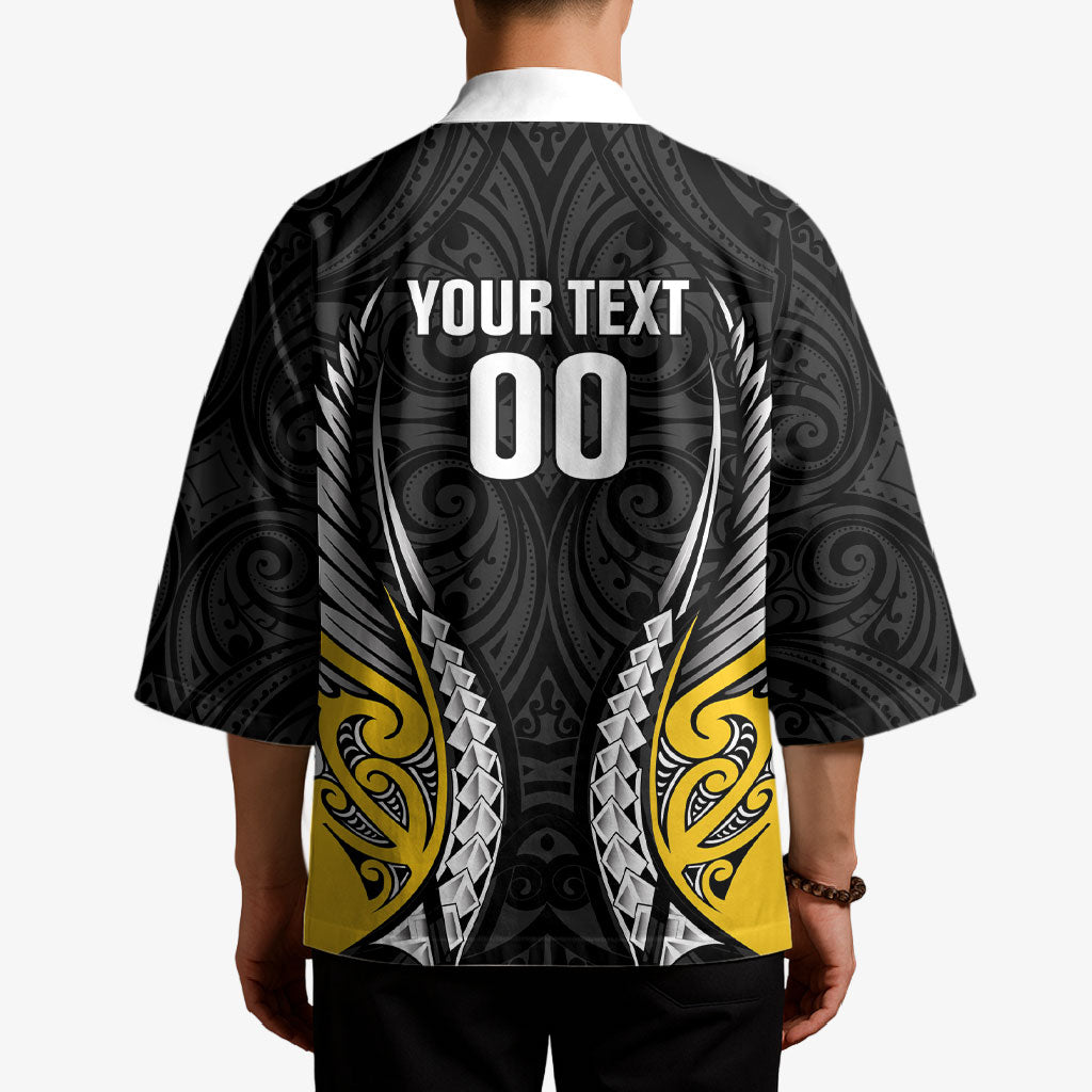 Taranaki 2026 Rugby Custom Kimono NZ Maori Silver Fern LT14 - Polynesian Pride