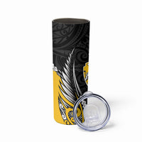 Taranaki 2026 Rugby Custom Skinny Tumbler NZ Maori Silver Fern