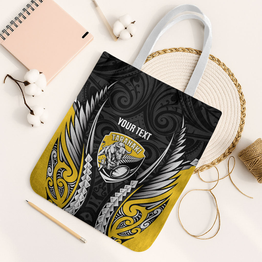 Taranaki 2026 Rugby Custom Tote Bag NZ Maori Silver Fern